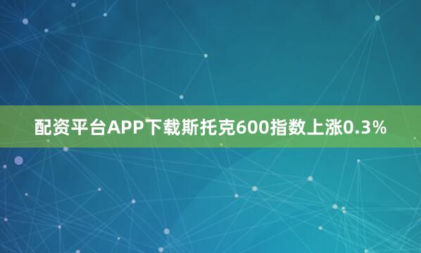 配资平台APP下载斯托克600指数上涨0.3%